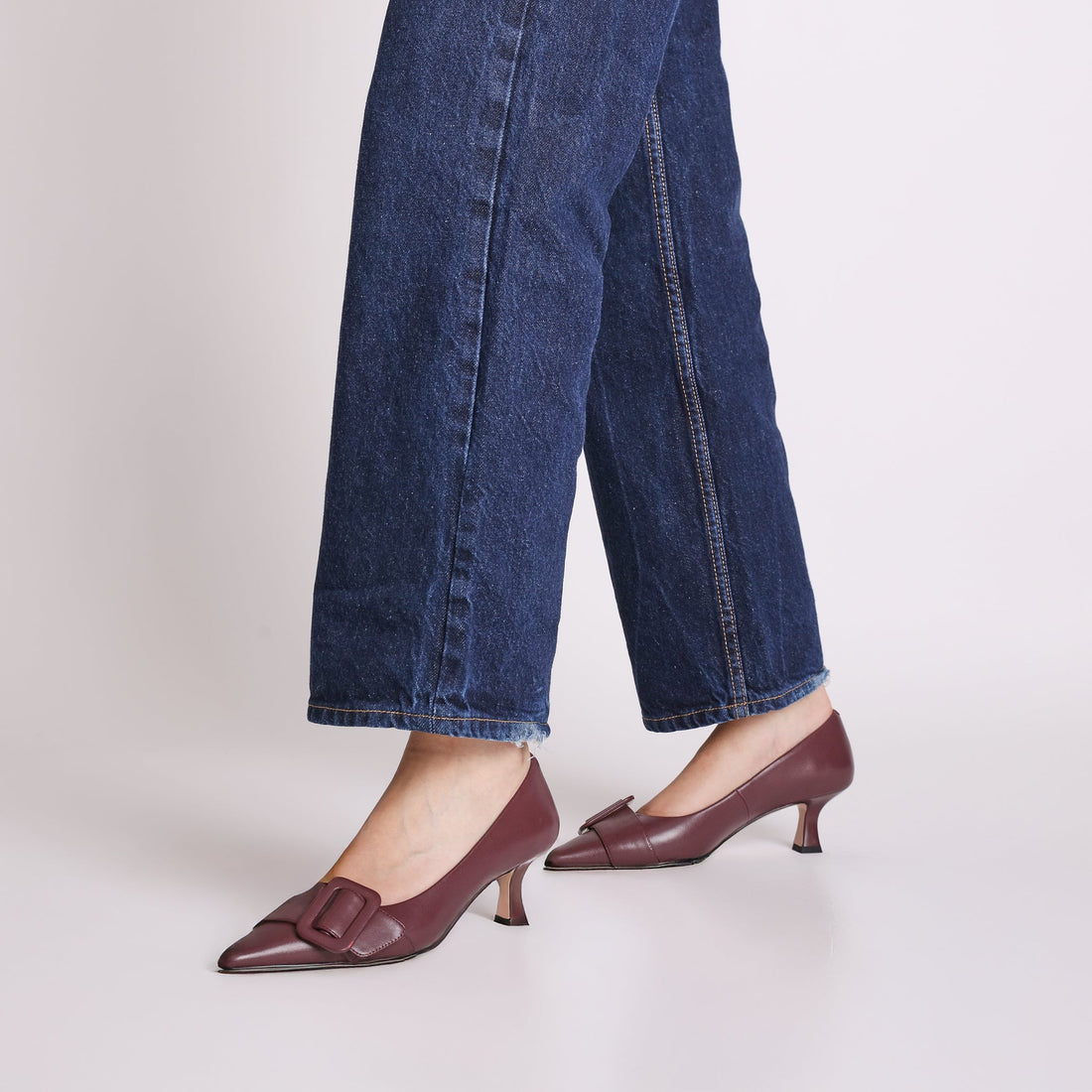 bordeaux brigitte leather pumps