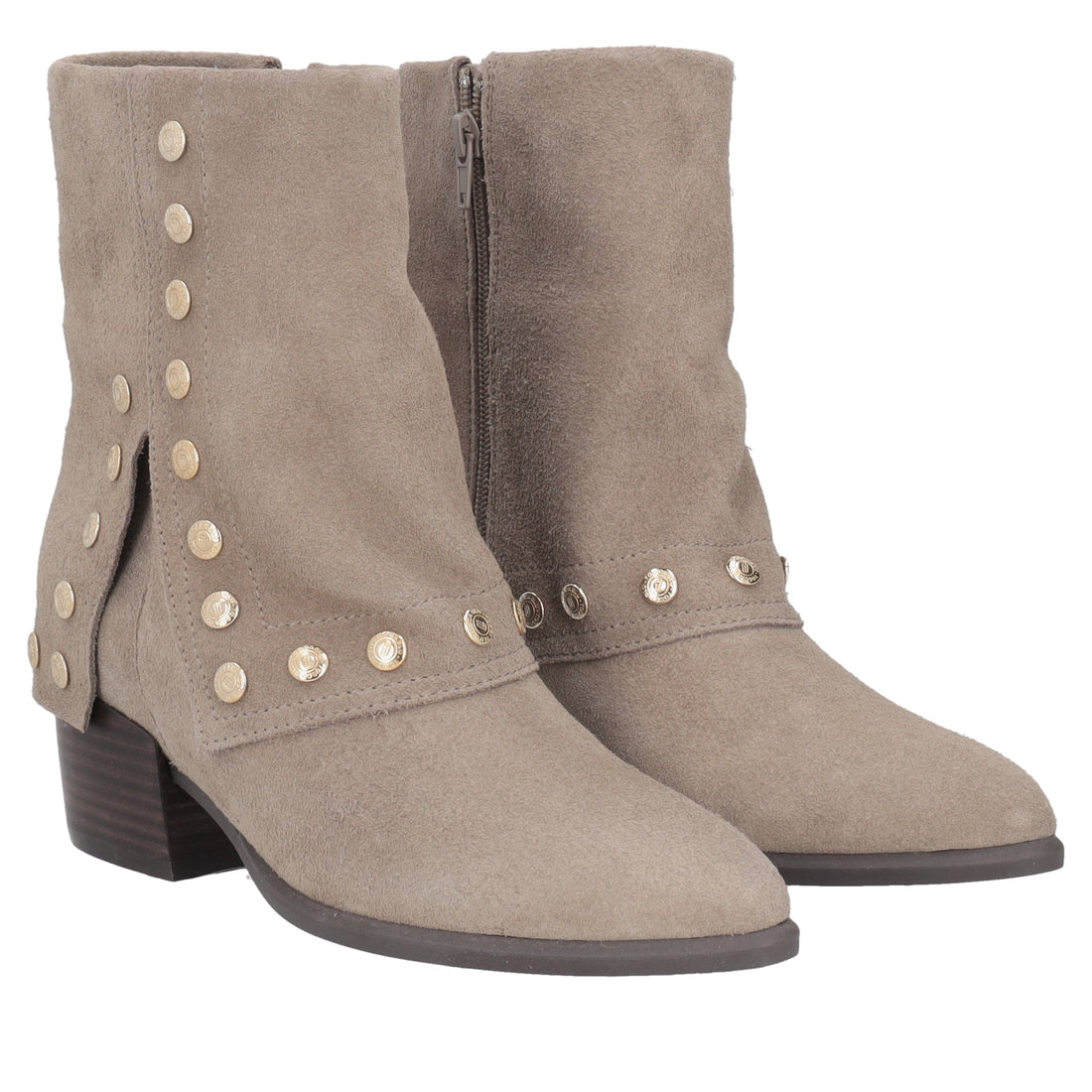 mud giselle suede ankle boot with studs