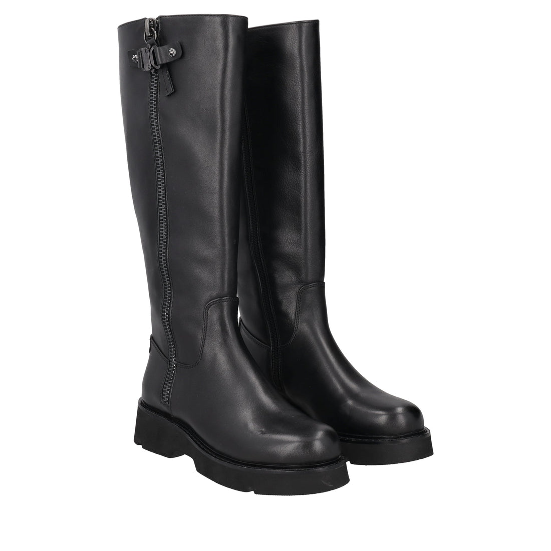 black louise leather boot with hook