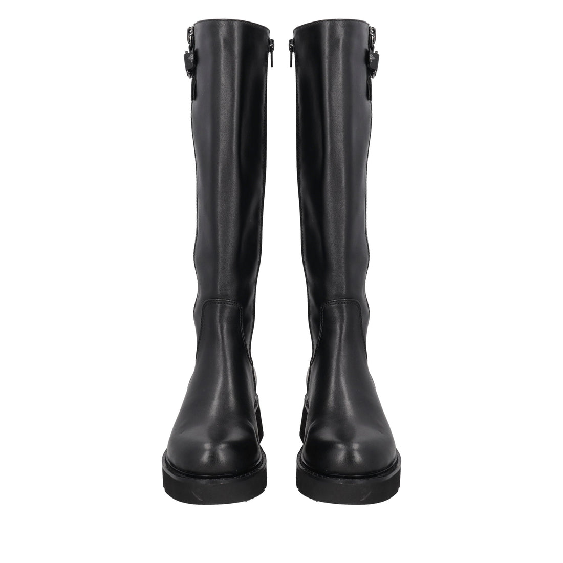 black louise leather boot with hook
