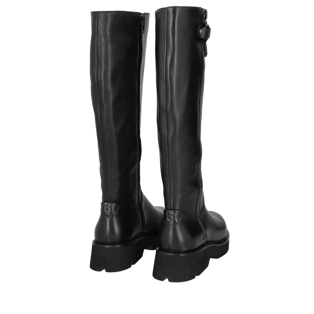 black louise leather boot with hook