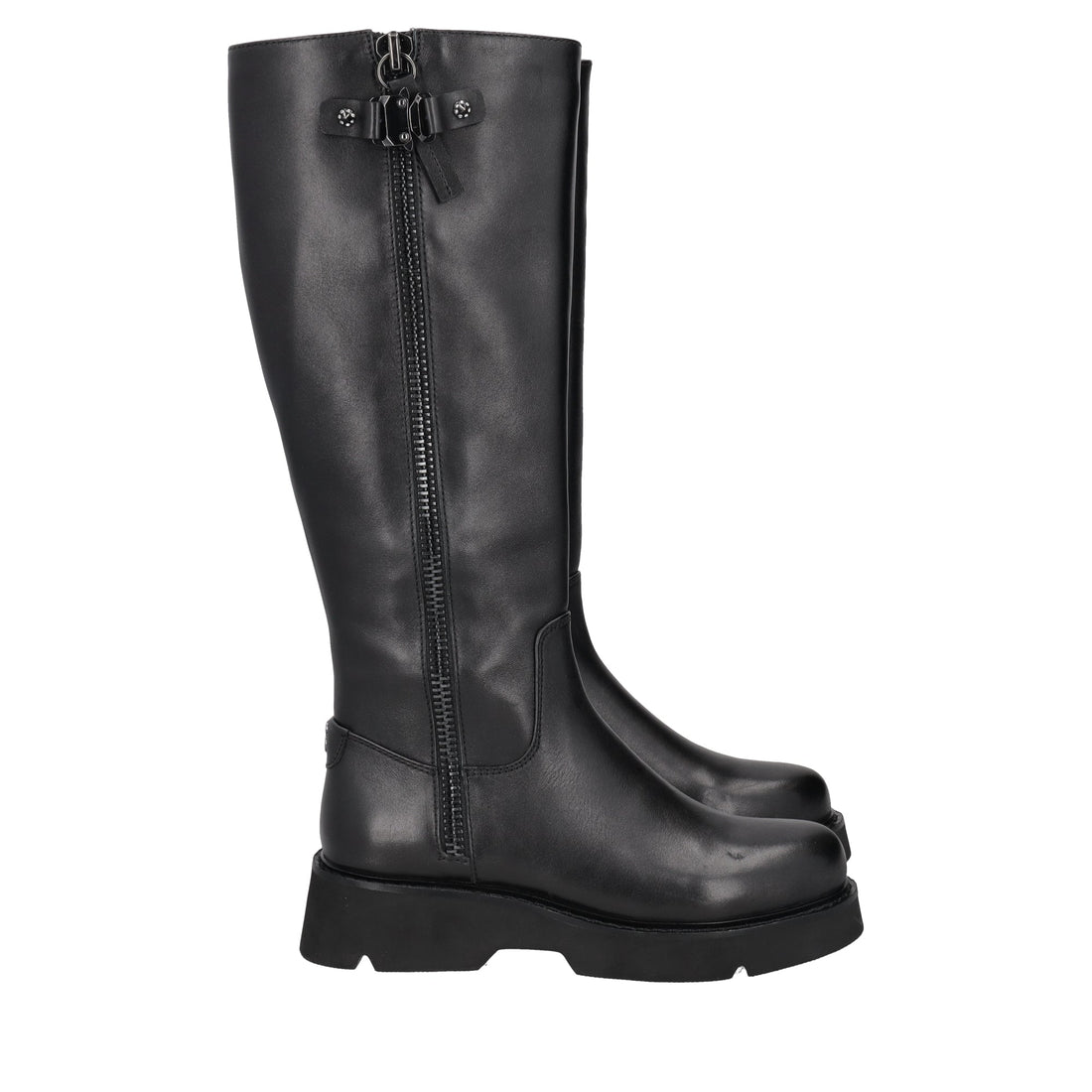 black louise leather boot with hook