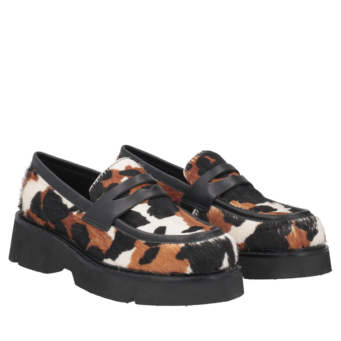 black louise loafer in animalier leather