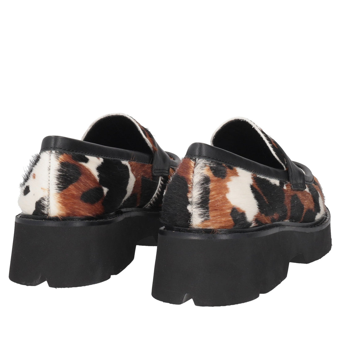 black louise loafer in animalier leather