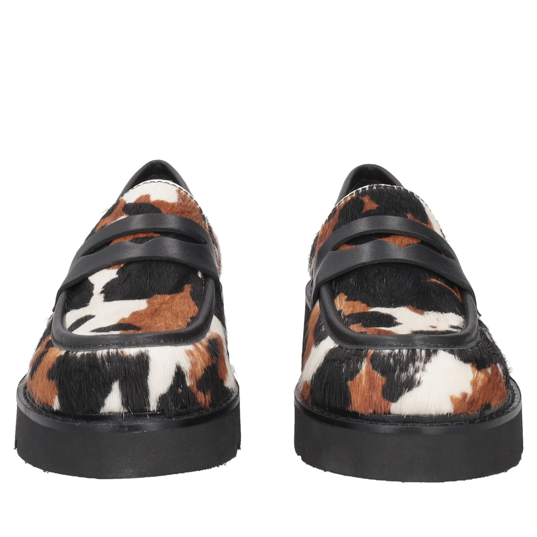 black louise loafer in animalier leather