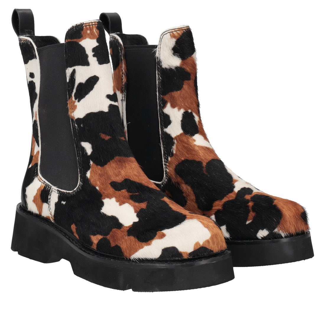 black louise ankle boot in animalier leather