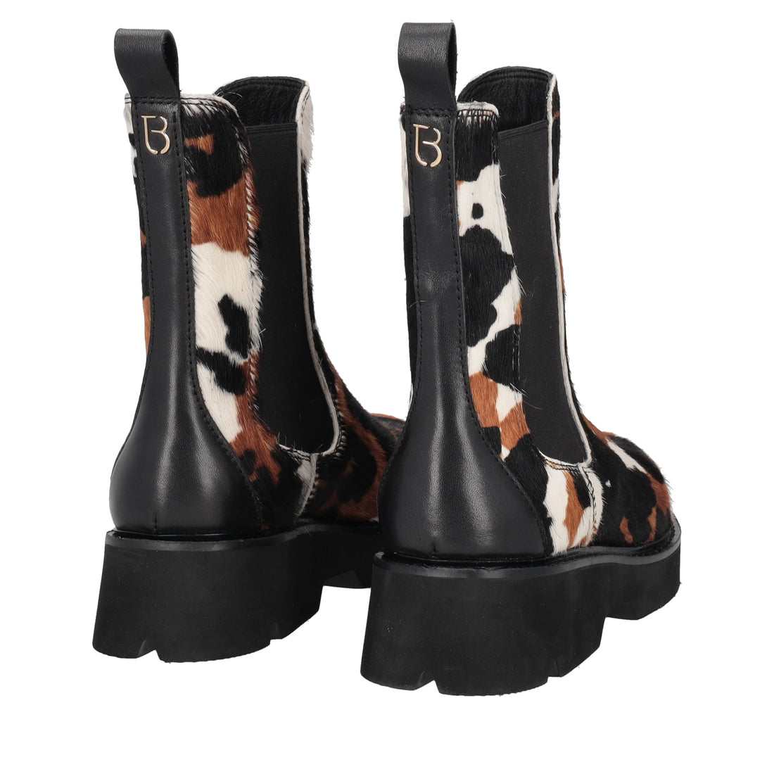 black louise ankle boot in animalier leather