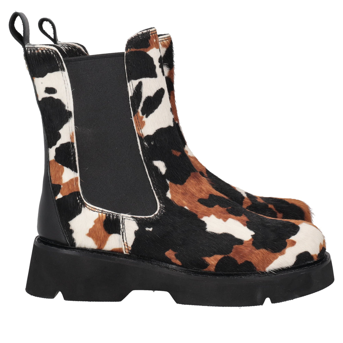 black louise ankle boot in animalier leather