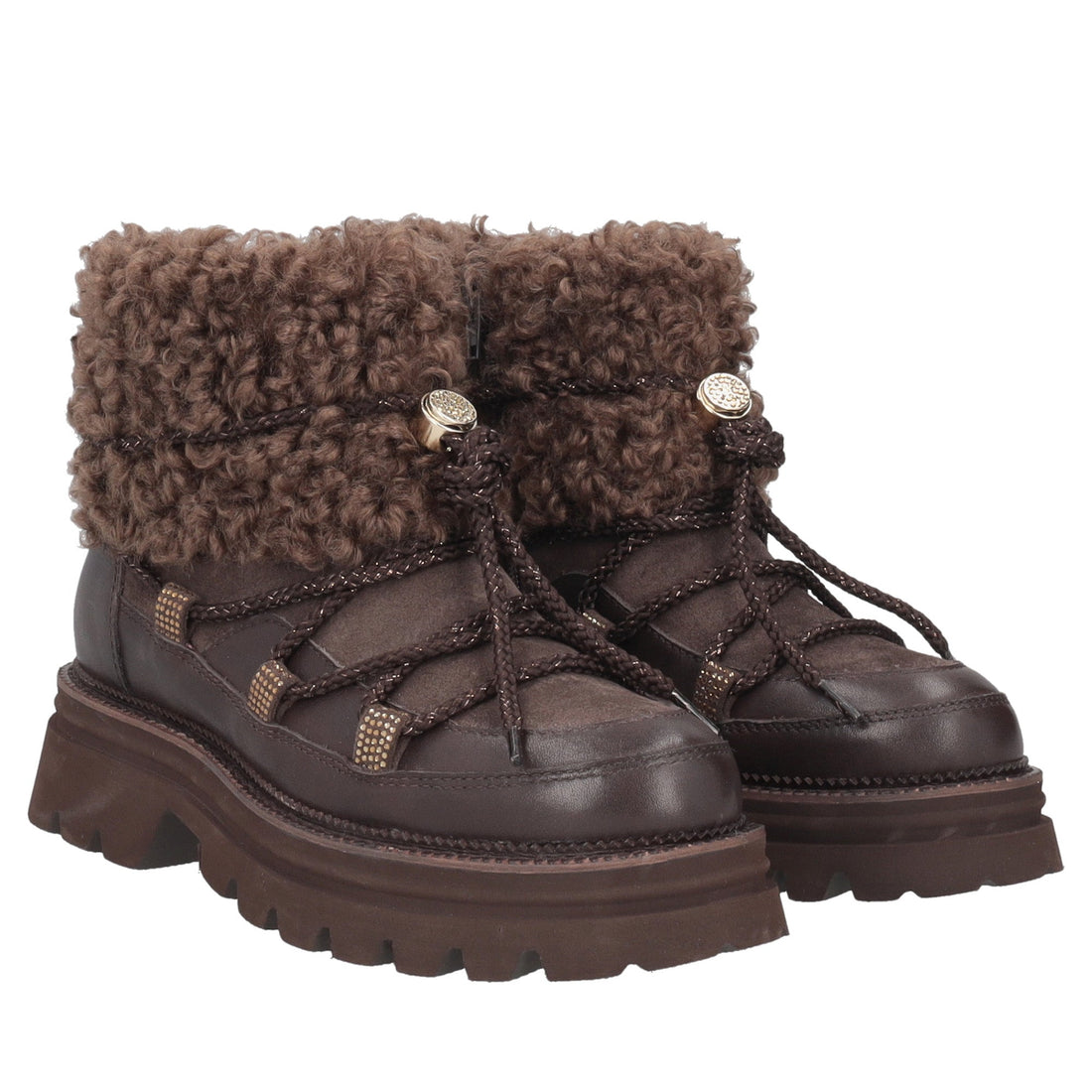 dark brown roxane leather ankle boot with laces