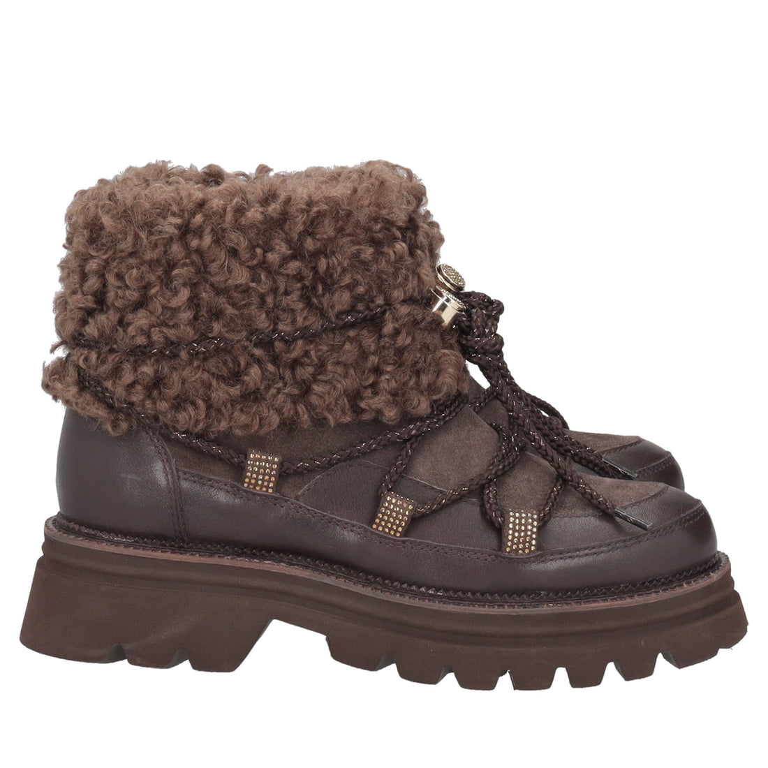 dark brown roxane leather ankle boot with laces