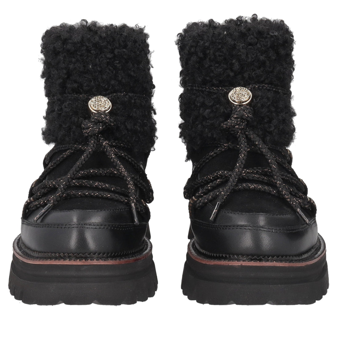 black roxane leather ankle boot with laces