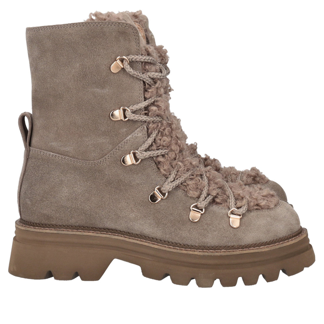 mud roxane ankle boot in suede with laces