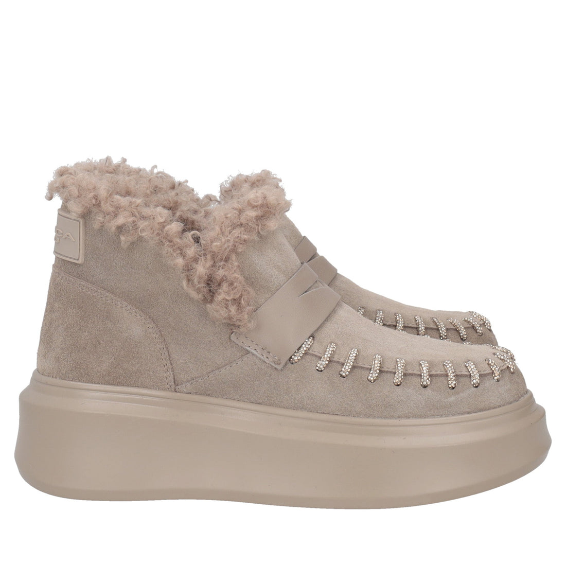 mud vivienne ankle boot in suede with rhinestone