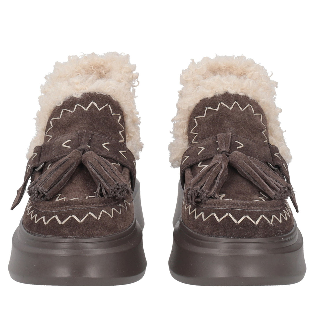 dark brown vivienne suede ankle boot with tassels