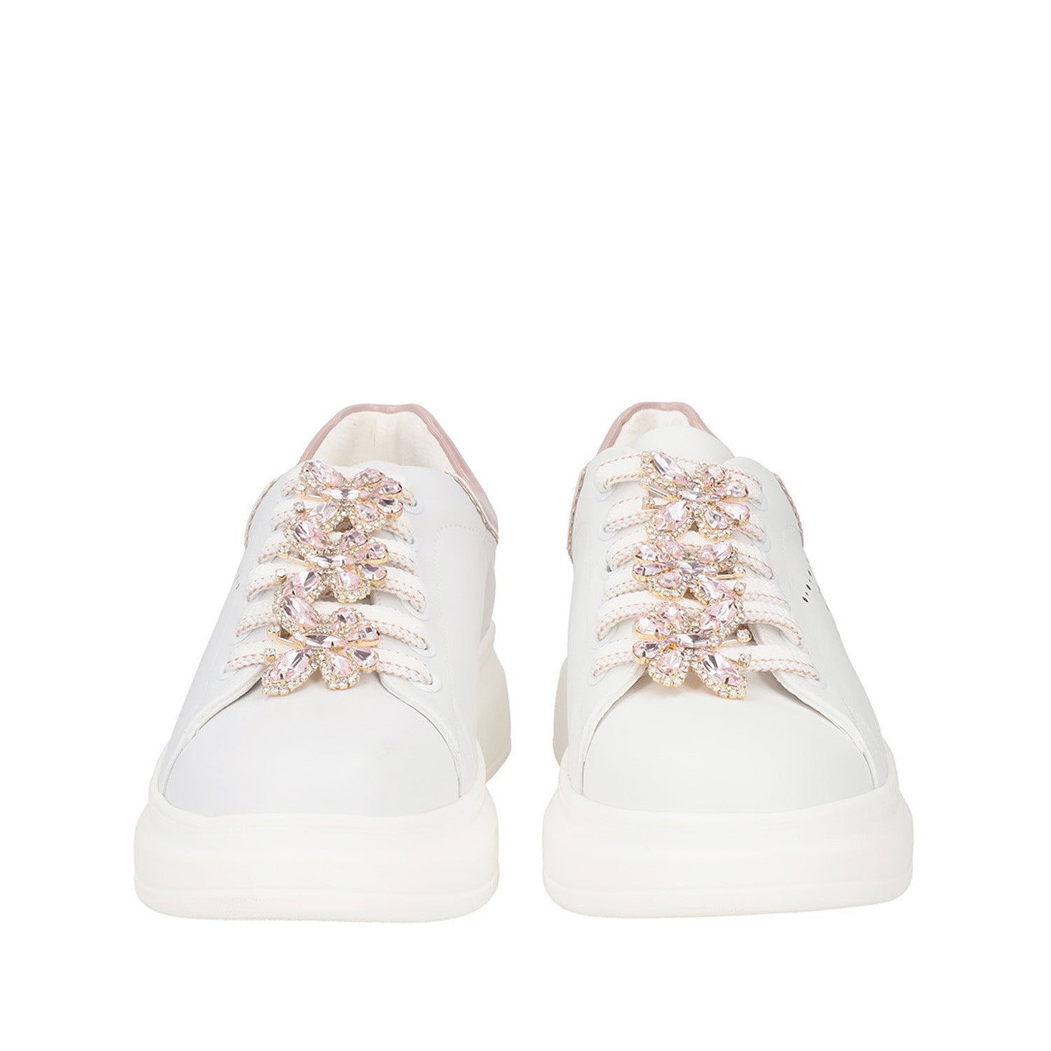 WHITE/CIPRIA GLAMOUR SNEAKER WITH BUTTERFLY ACCESSORY