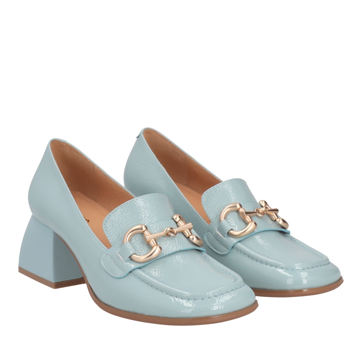 LIGHT BLUE CHANTAL MOCCASIN WITH HEEL