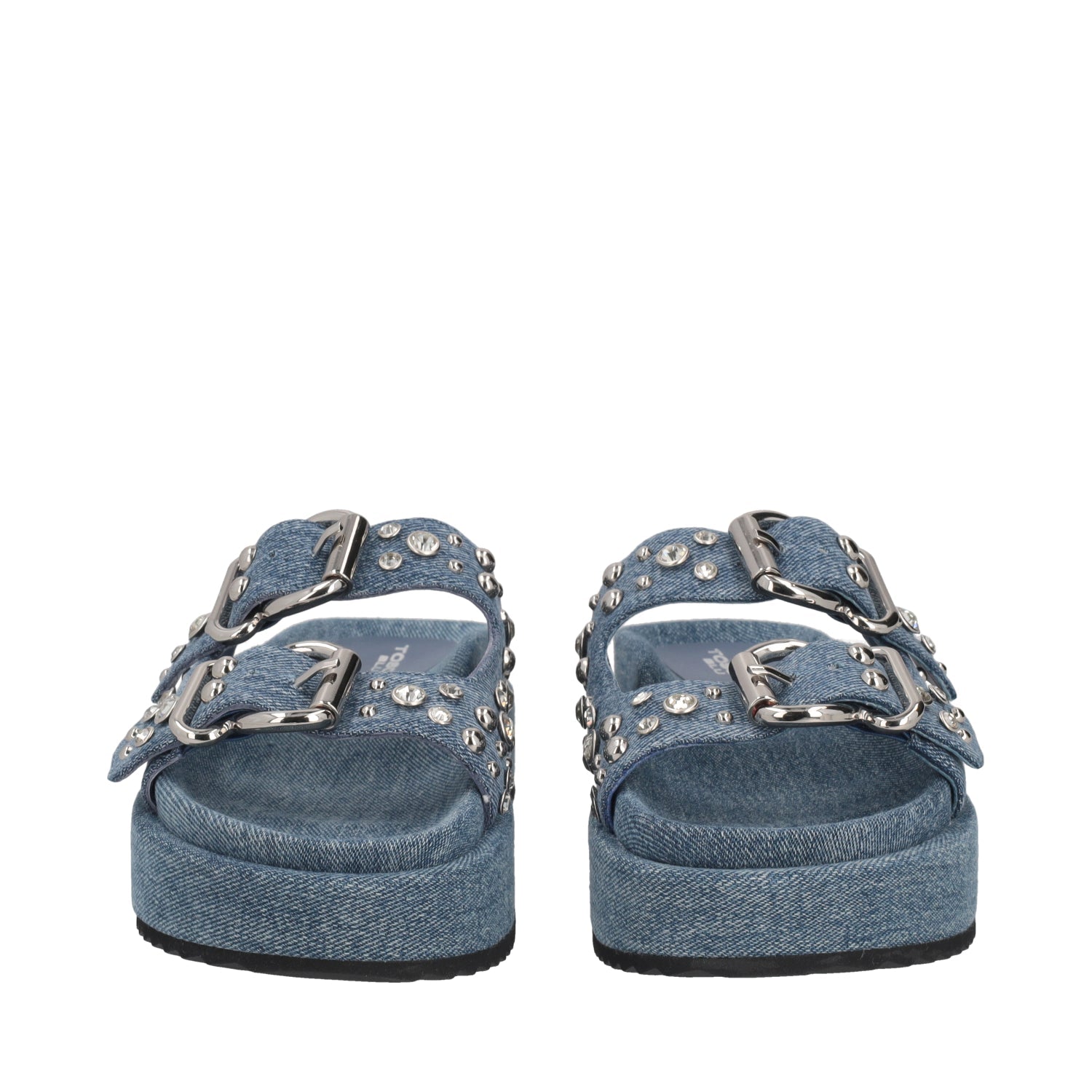 BLU JEANS MARGARET SLIPPERS IN JEANS WITH STUDS
