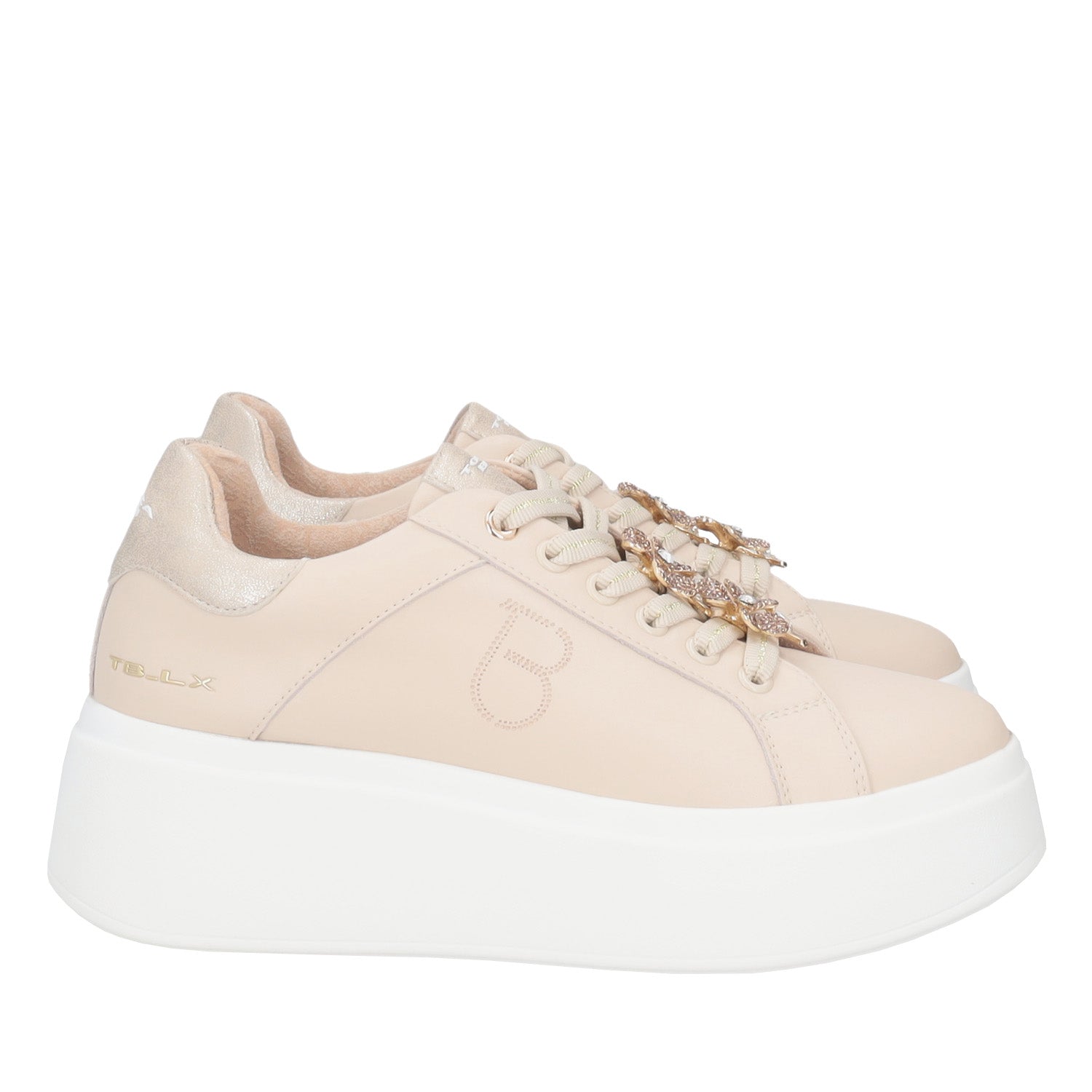 ToscaBlu sneaker elettra con fiori in strass colore beige ss2502s011 c05_4