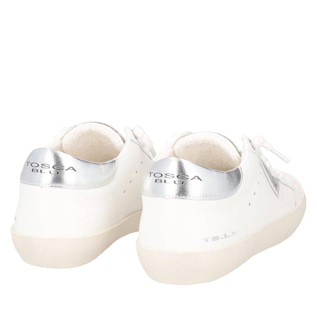 MILK/SILVER SIRIUS SNEAKER WITH MICRO RHINESTONE