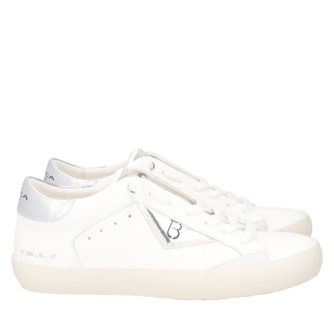 MILK/SILVER SIRIUS SNEAKER WITH MICRO RHINESTONE