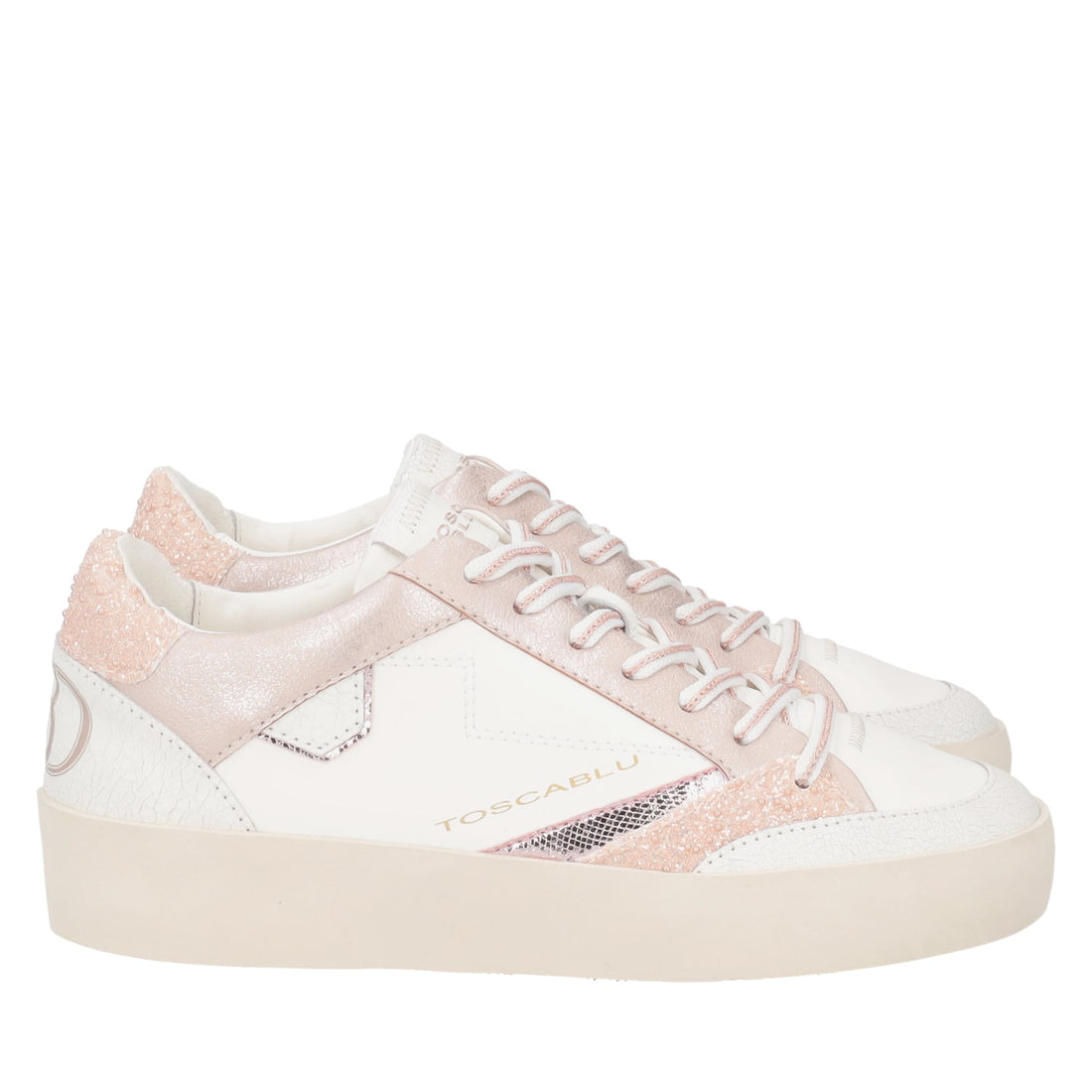 ToscaBlu sneaker aura in pelle e glitter colore cipria ss2505s040 c16_4