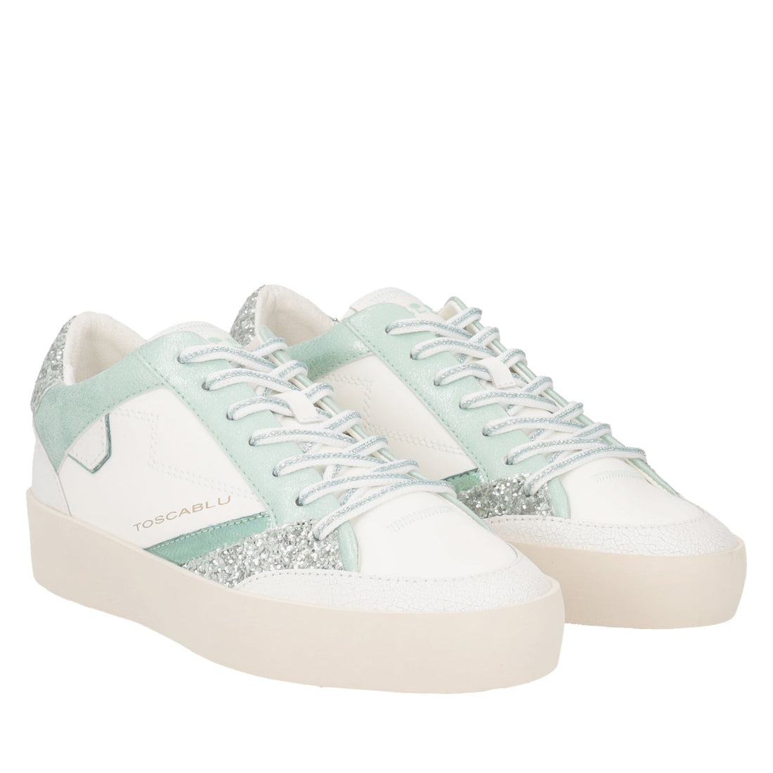 ToscaBlu sneaker aura in pelle e glitter colore verdino ss2505s040 c43_1