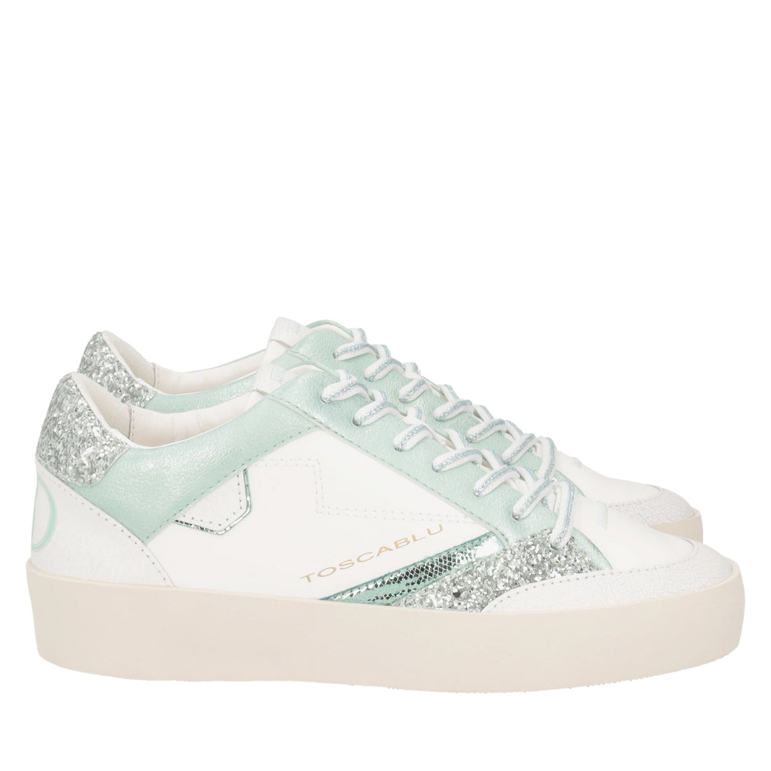 ToscaBlu sneaker aura in pelle e glitter colore verdino ss2505s040 c43_4