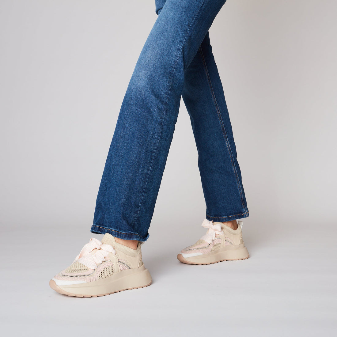 ToscaBlu sneaker bay in tessuto colore beige rosa ss2506s051 05d_2