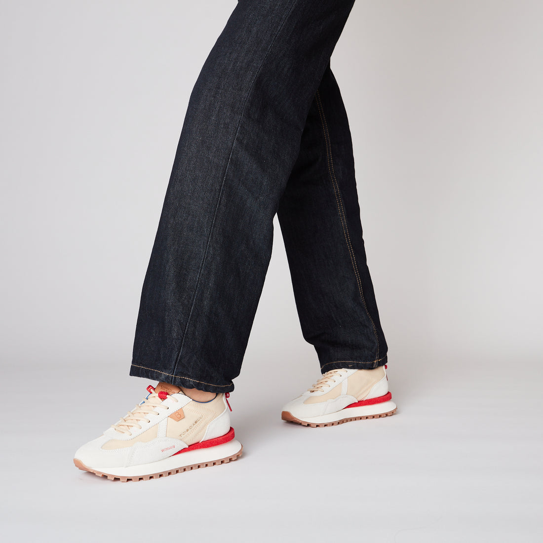 Beige Blossom Sneaker In Suede And Microfiber