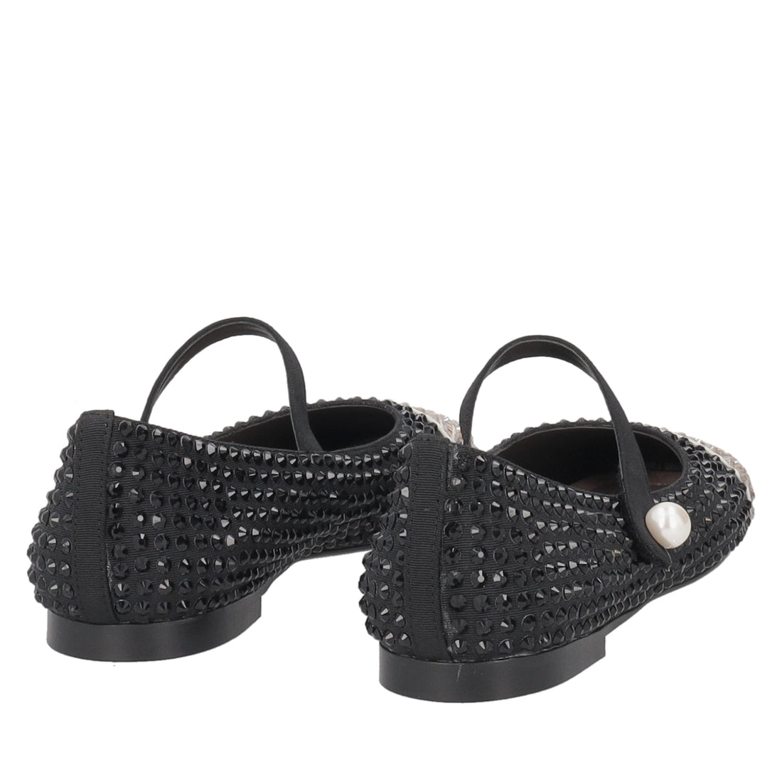 ToscaBlu ballerina eden in pelle con strass colore avorio nero ss2515s140 08n_3
