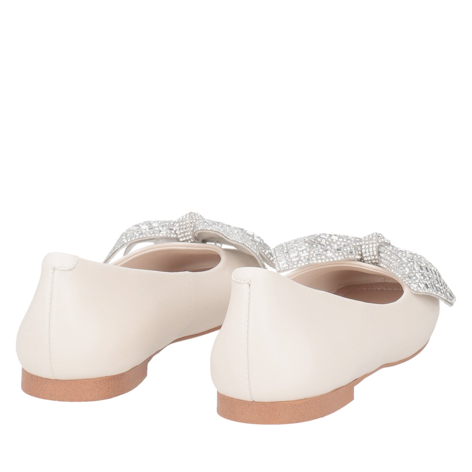 ToscaBlu ballerina eden in pelle con fiocco colore avorio ss2515s141 c08_3