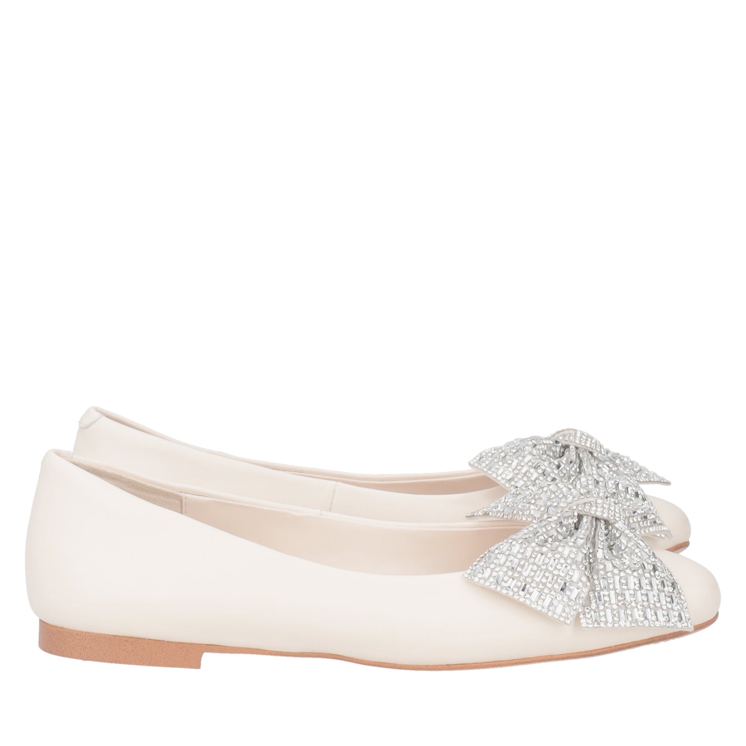 ToscaBlu ballerina eden in pelle con fiocco colore avorio ss2515s141 c08_4