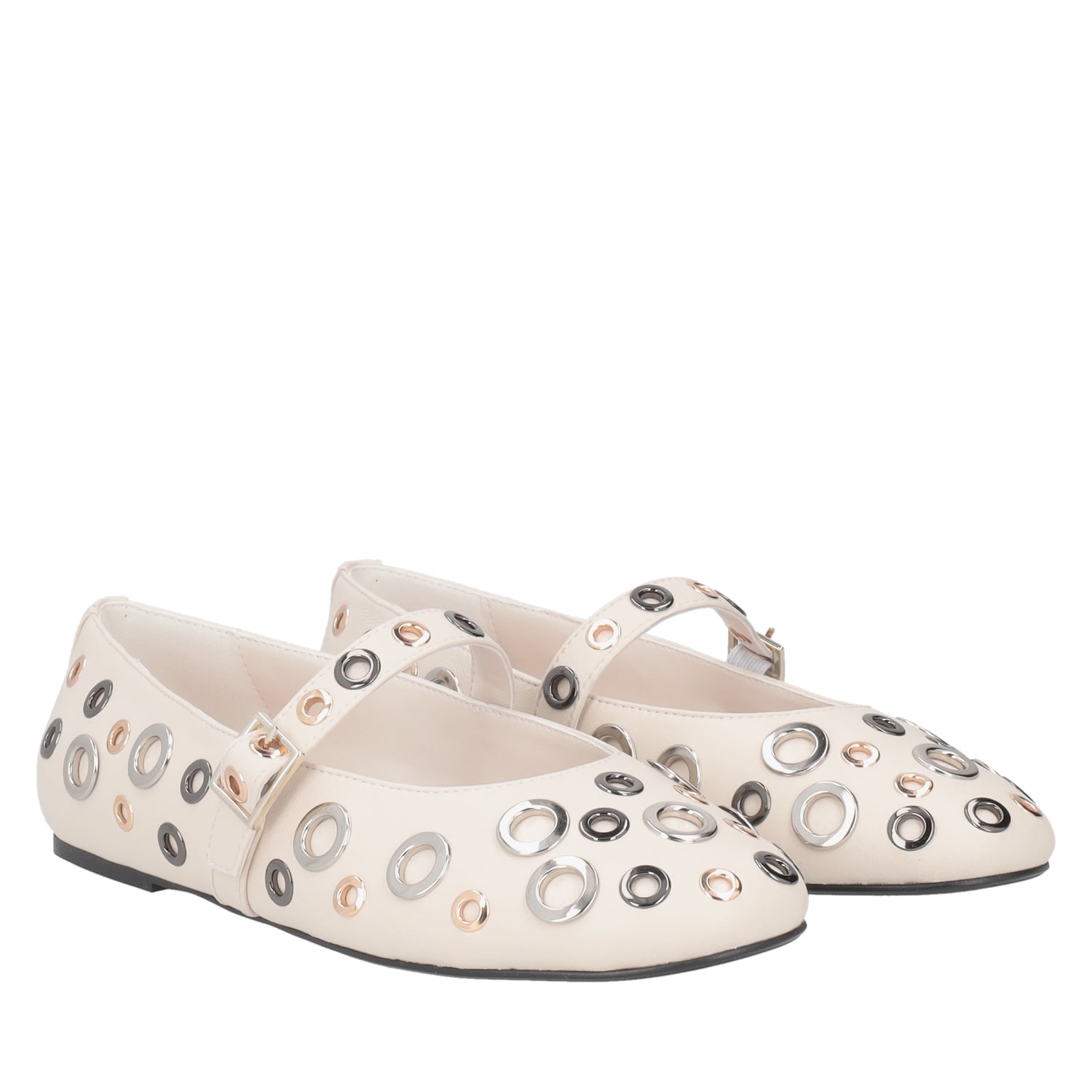 ToscaBlu ballerina fern in pelle con borchie colore avorio ss2516s150 c08_1