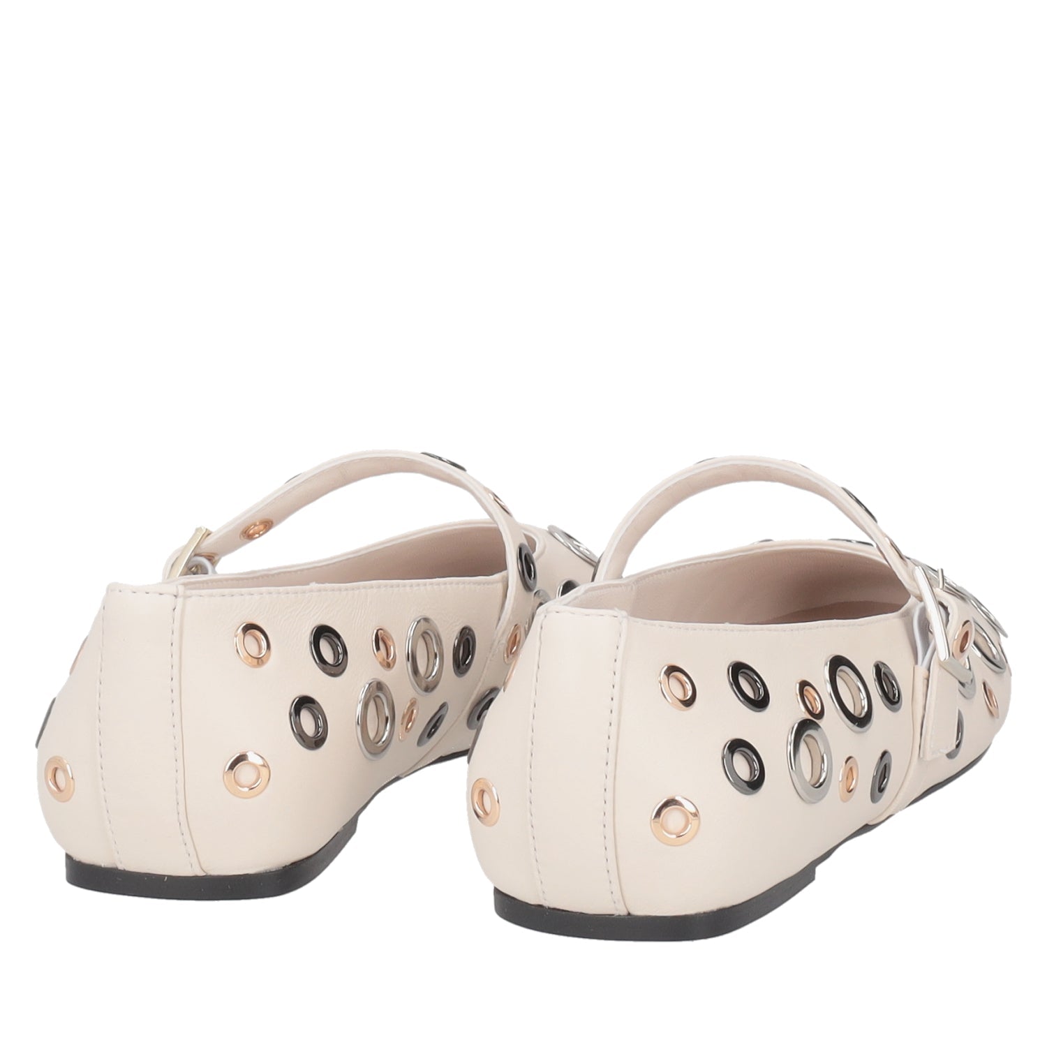 ToscaBlu ballerina fern in pelle con borchie colore avorio ss2516s150 c08_3