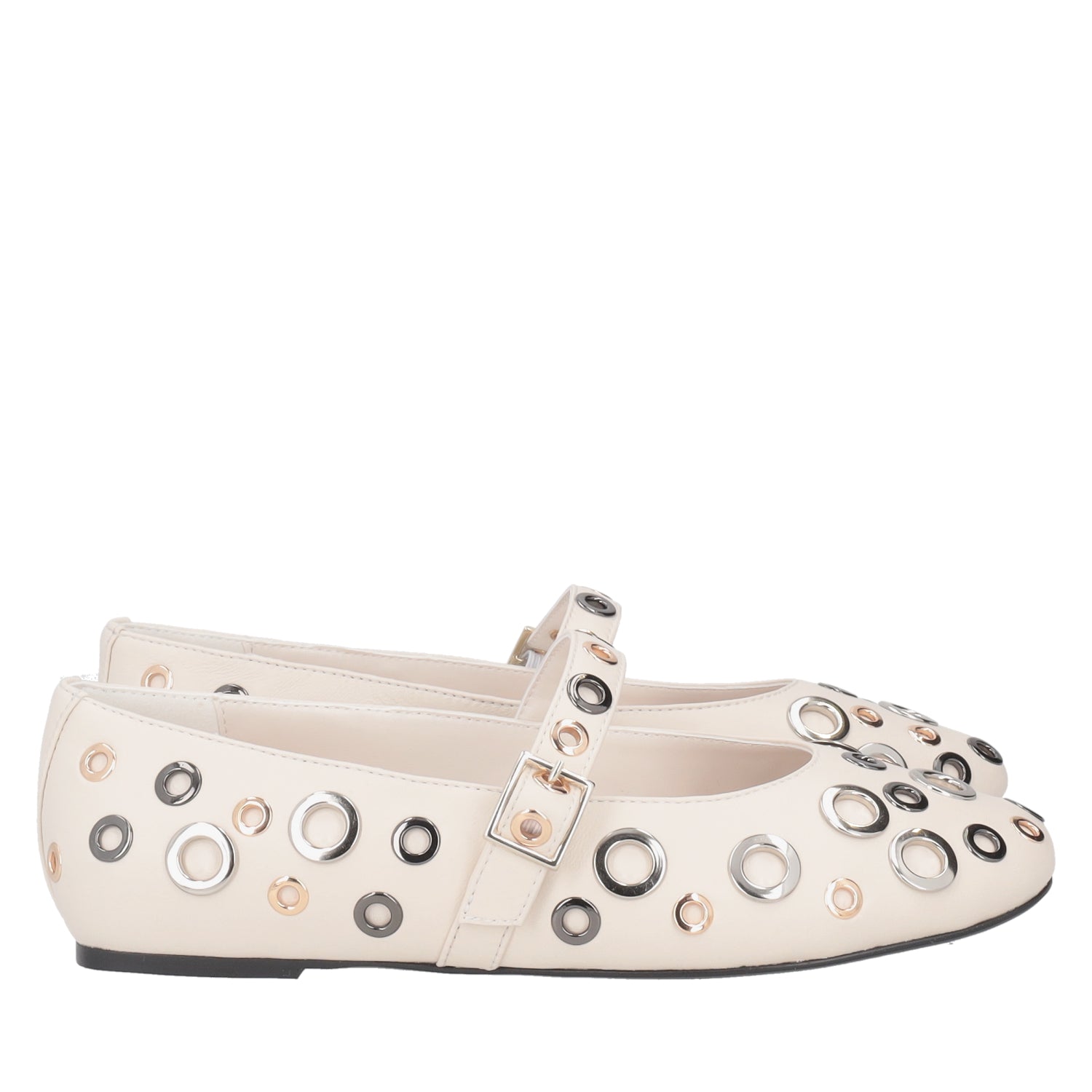 ToscaBlu ballerina fern in pelle con borchie colore avorio ss2516s150 c08_4