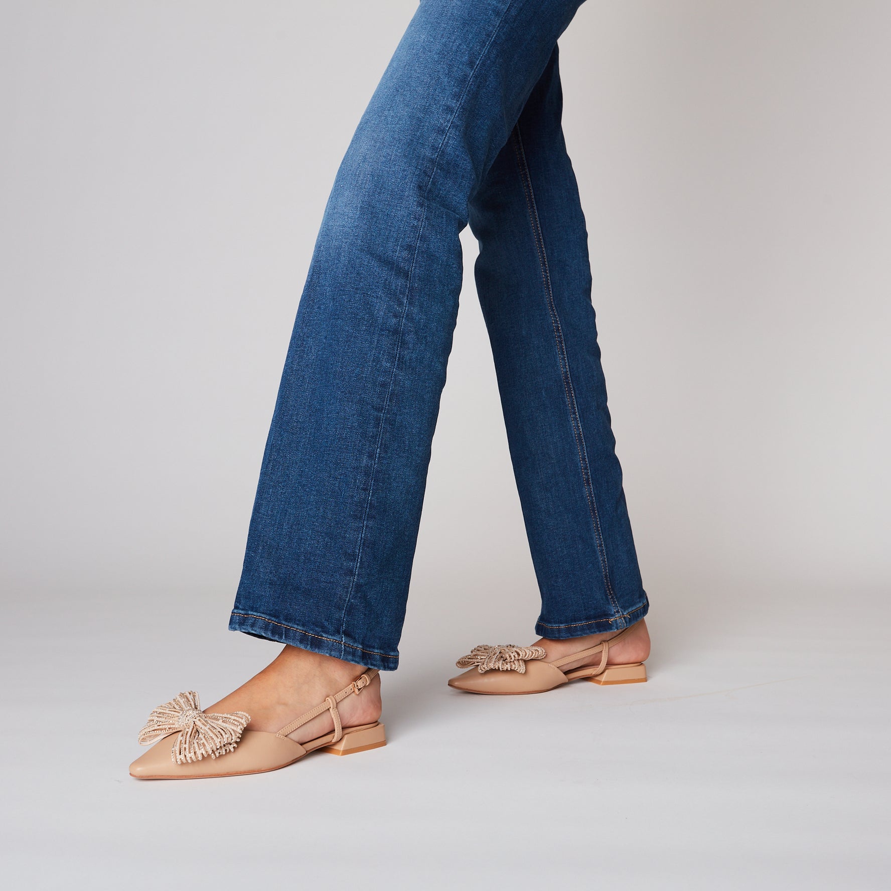 Slingback Iris con fiocco colore beige