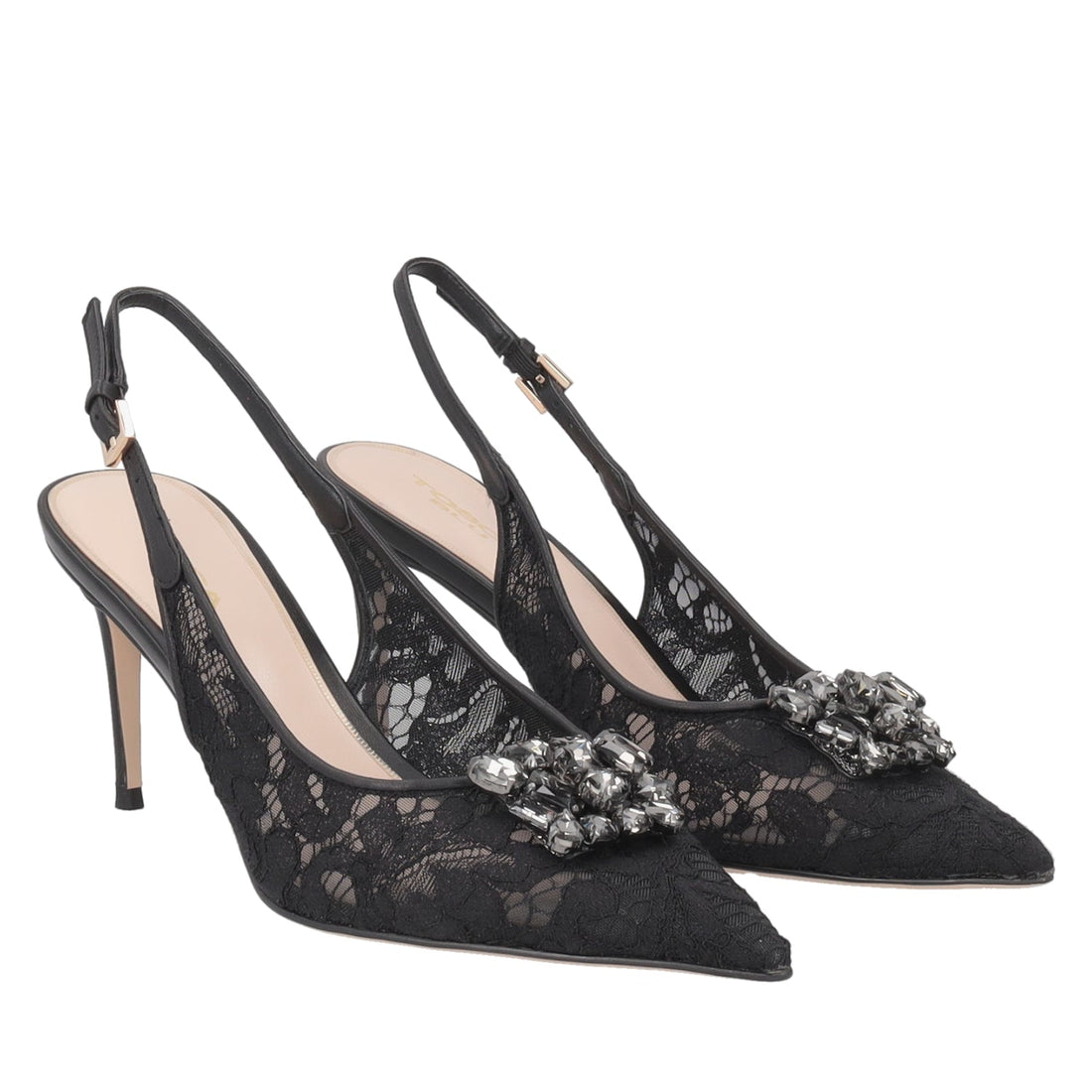 ToscaBlu slingback laurel in pizzo con accessorio colore nero ss2524s244 c99_1