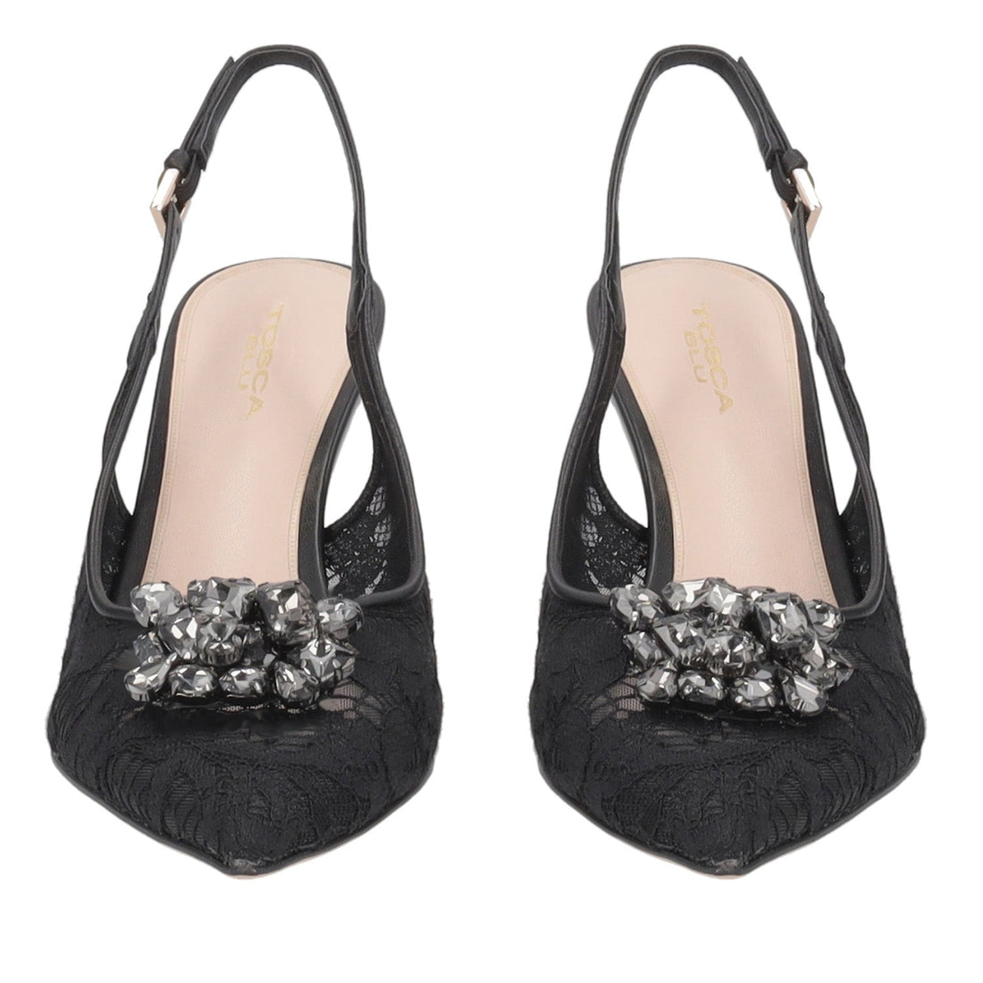 ToscaBlu slingback laurel in pizzo con accessorio colore nero ss2524s244 c99_2