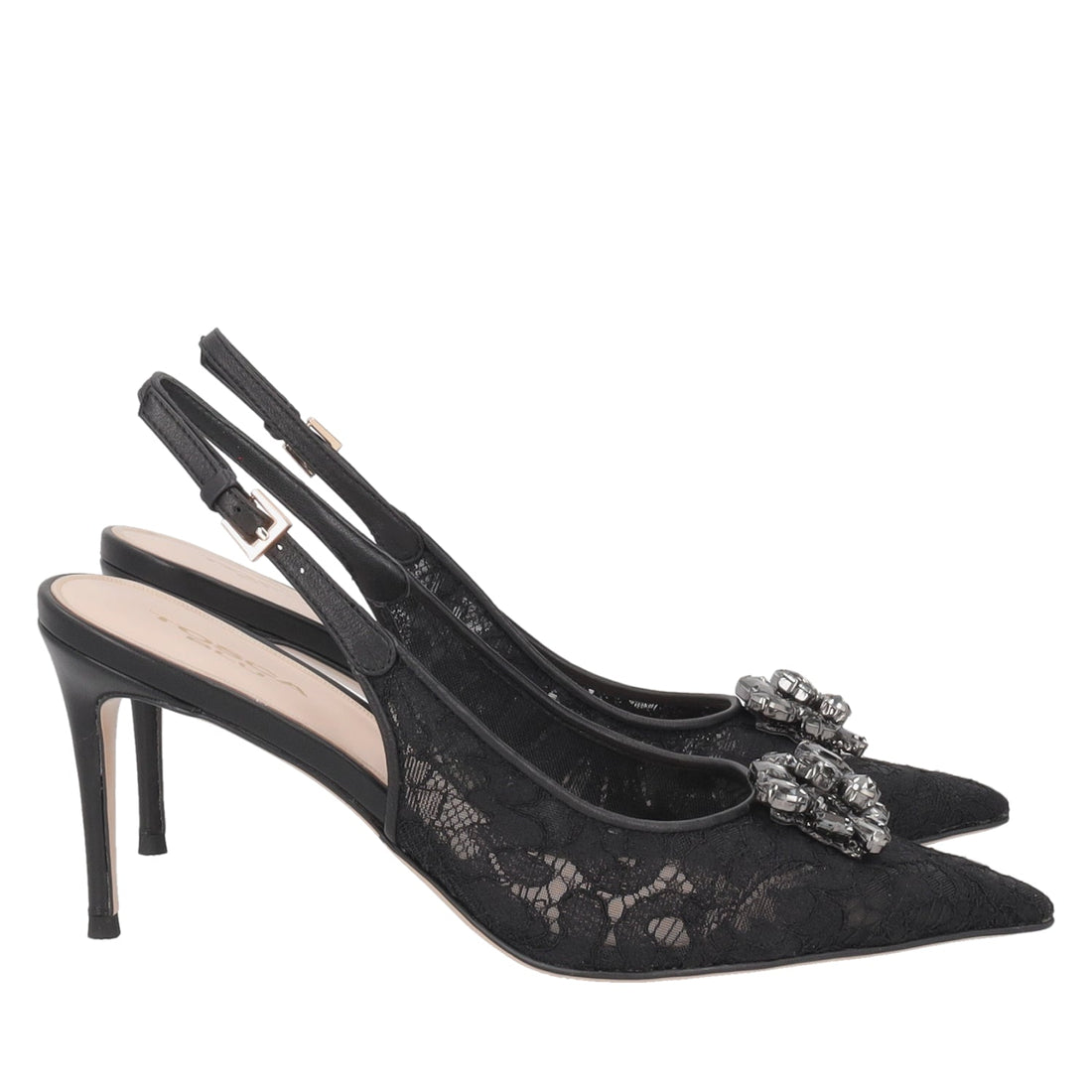 ToscaBlu slingback laurel in pizzo con accessorio colore nero ss2524s244 c99_4