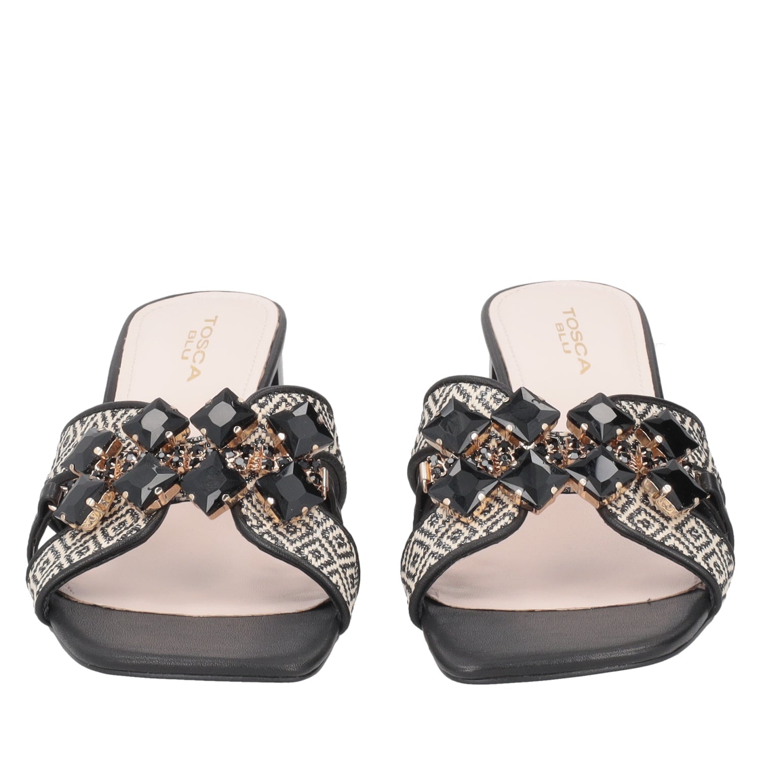 ToscaBlu ciabatta ocean in raffia con accessorio colore nero ss2530s304 c99_2