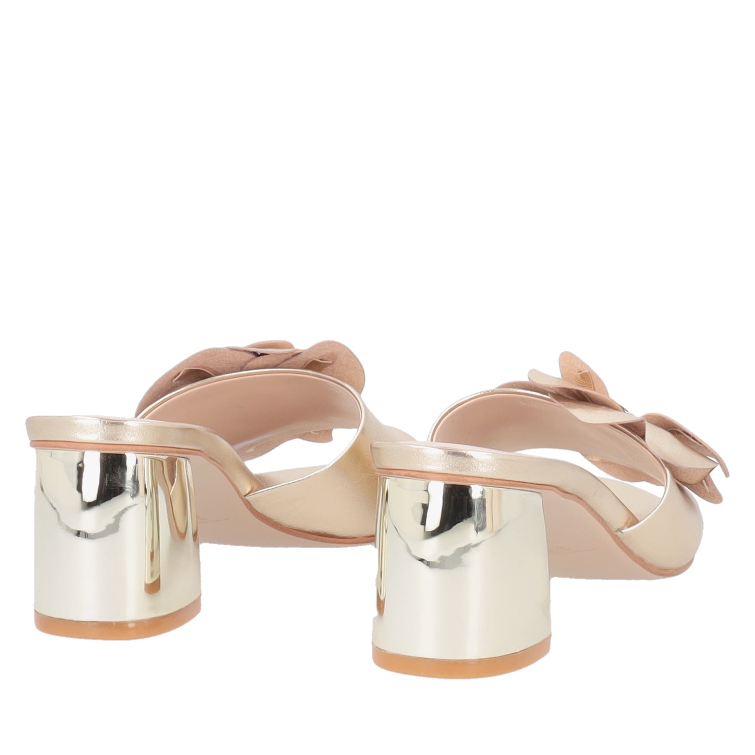 ToscaBlu sandalo peony in pelle con fiore colore oro ss2534s341 c98_3