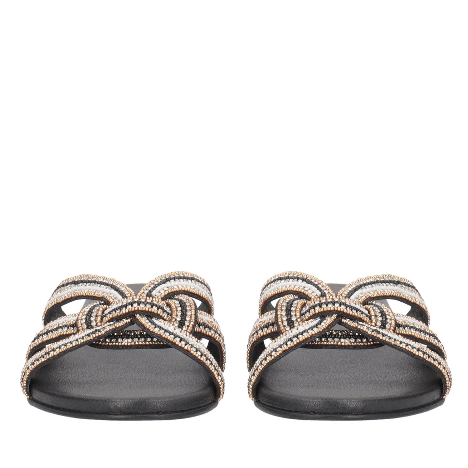 ToscaBlu ciabatta rainbow con strass e perline colore nero ss2536s362 c99_2