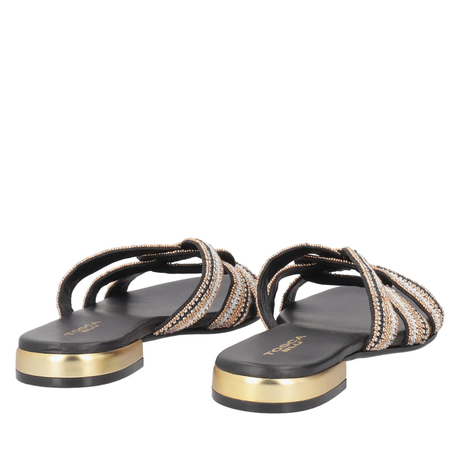 ToscaBlu ciabatta rainbow con strass e perline colore nero ss2536s362 c99_3