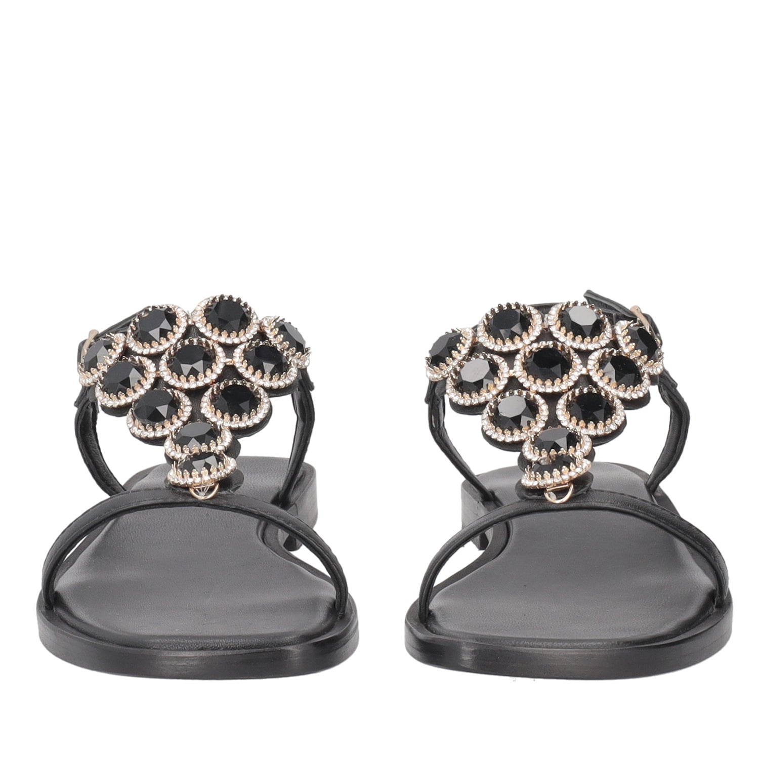 ToscaBlu sandalo rio in pelle con accessorio colore nero ss2538s380 c99_2