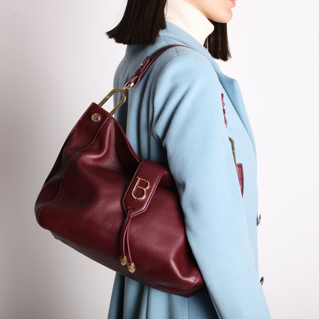 Borsa media Morgana in pelle colore bordeaux