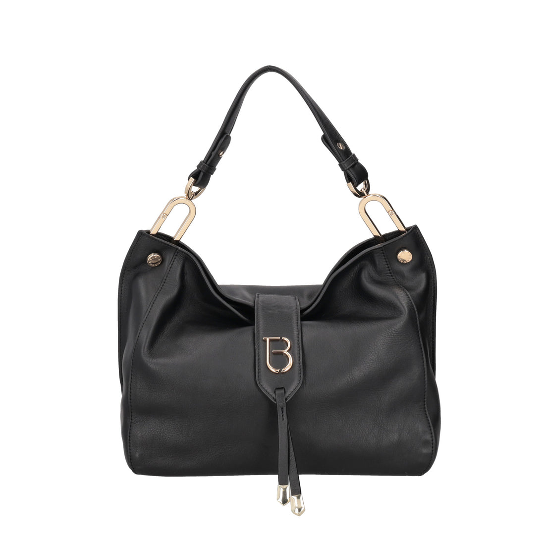 black morgana shoulder bag in leather