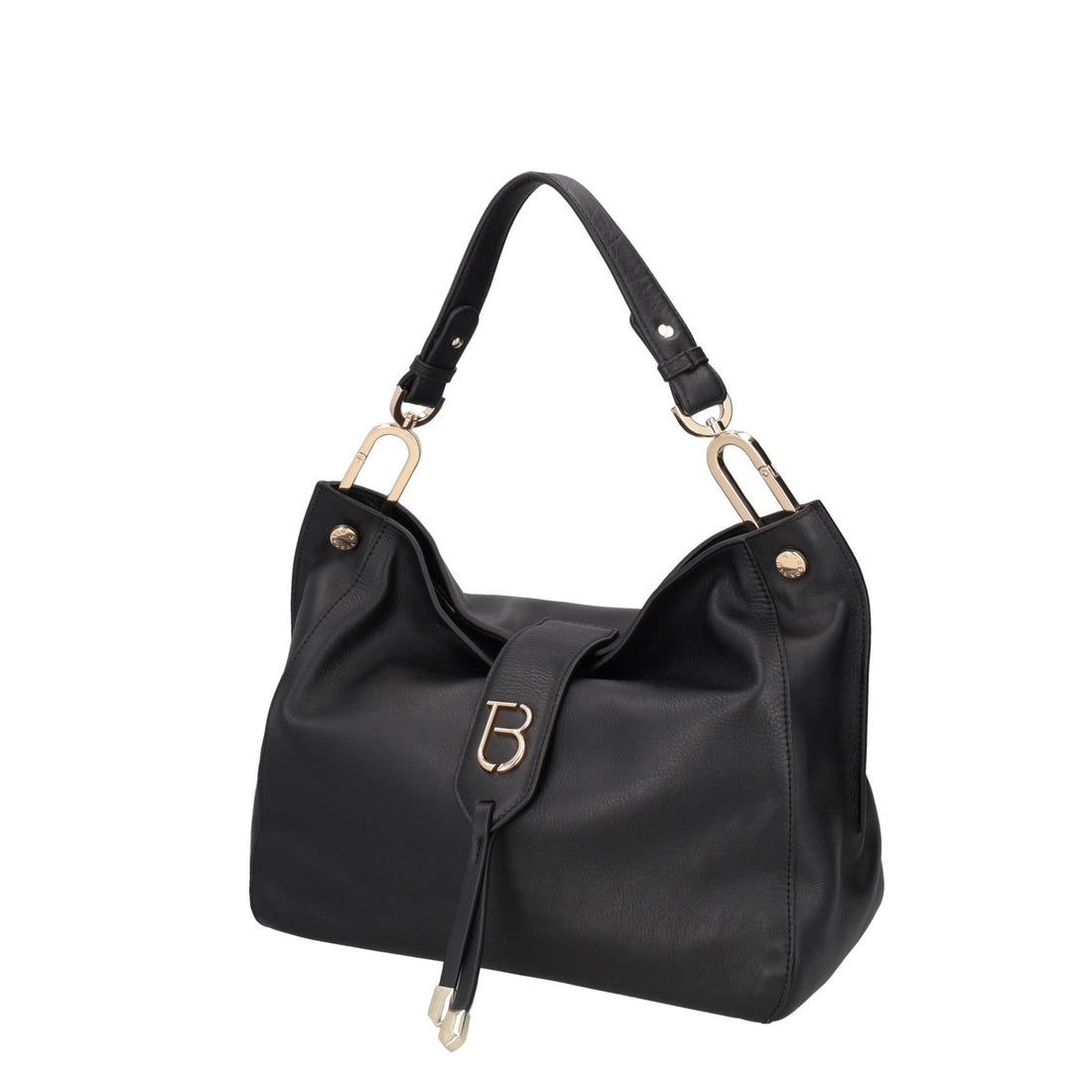 black morgana shoulder bag in leather