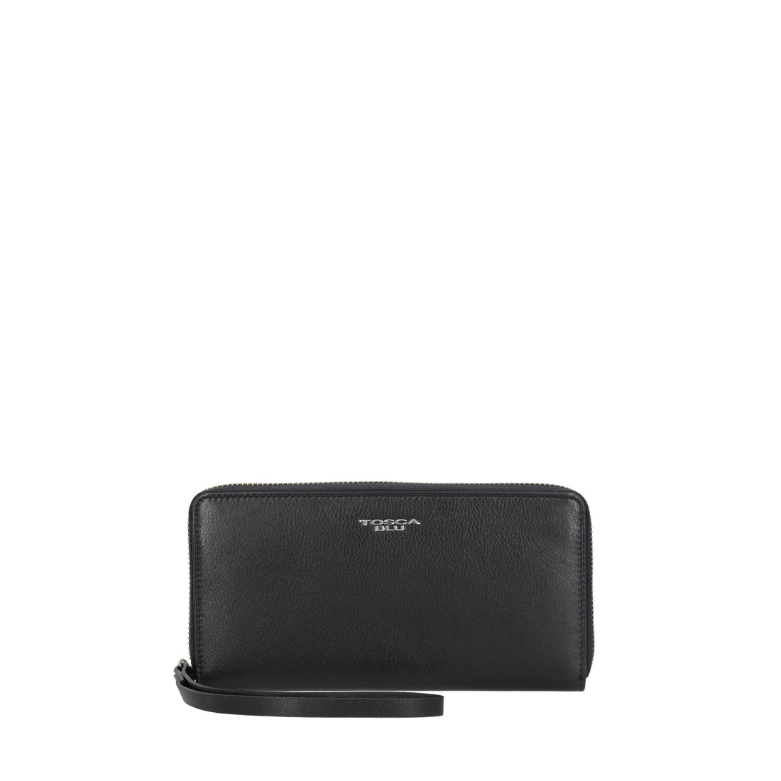 black zip around large wallet