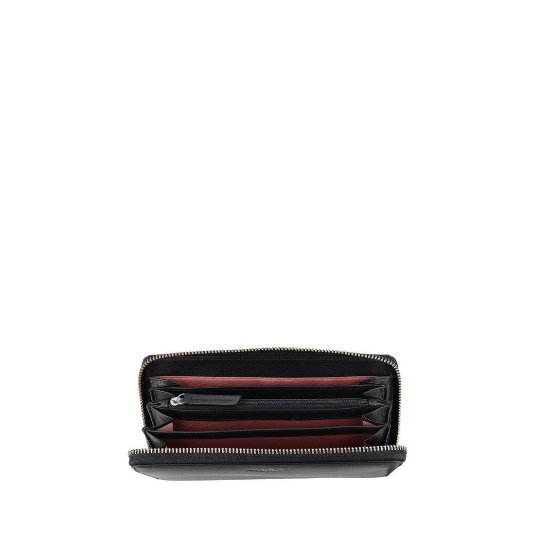 black zip around large wallet
