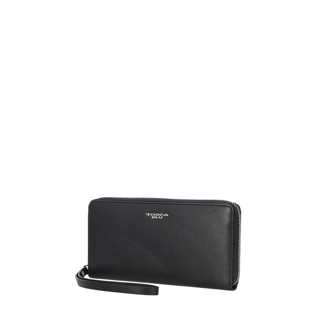 black zip around large wallet